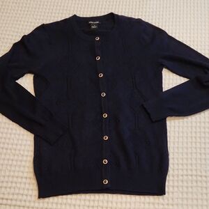 $10 Add On Select & Trend Navy Button-Up Knit Cardigan Sz SM